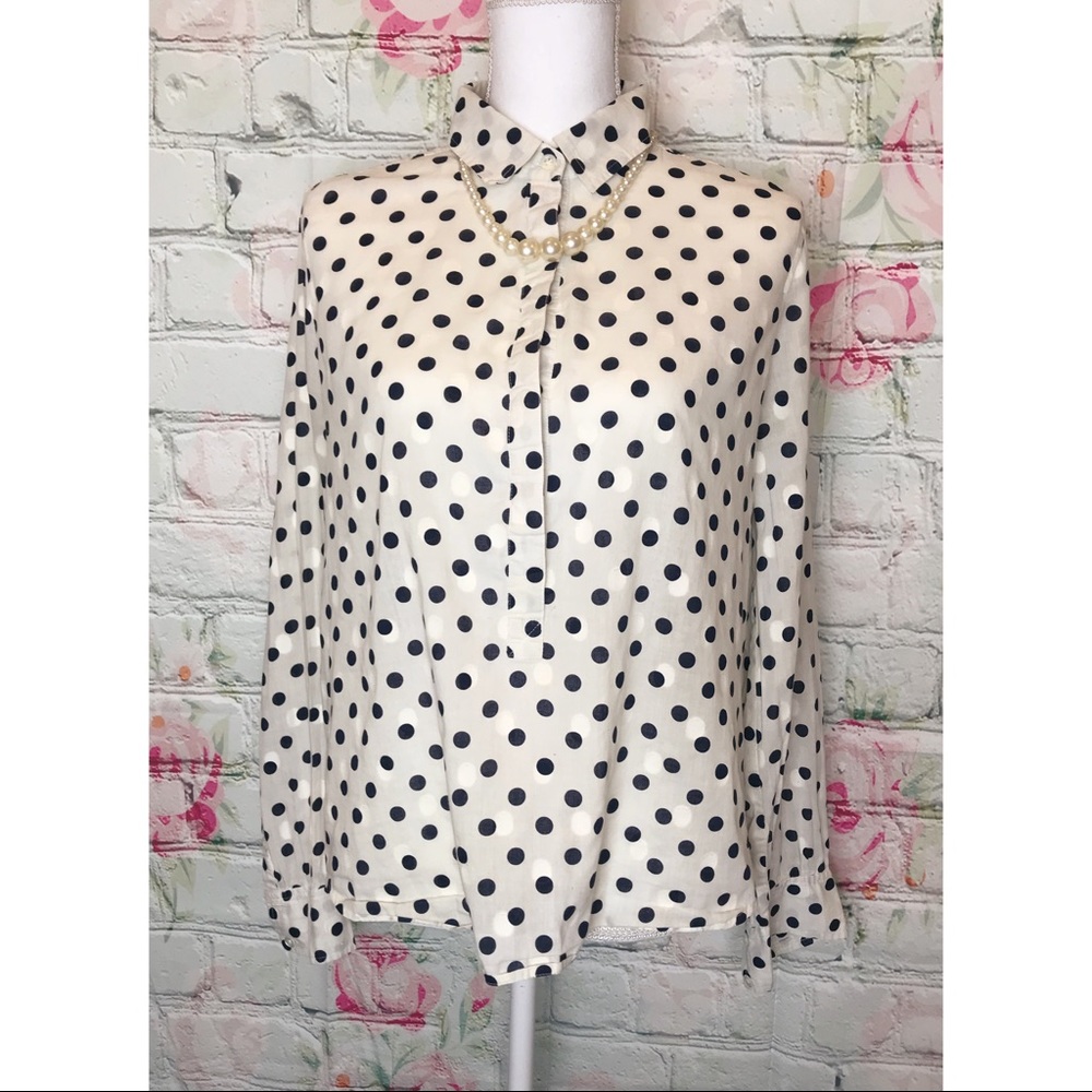 Polka Dot J. Crew Blouse (10)